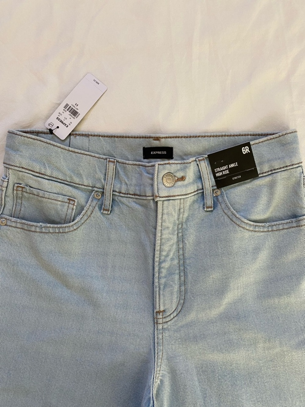 Express Straight Ankle High Rise 6R Jeans